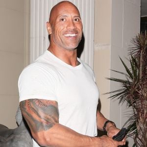 Exclusif - Dwayne Johnson et sa compagne Lauren Hashian quittent le restaurant Mastro à Beverly Hills le 14 septembre 2018.