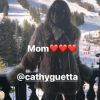 Cathy Guetta à la montagne avec son fils Elvis. Photo publiée sur Instagram le 27 décembre 2018.