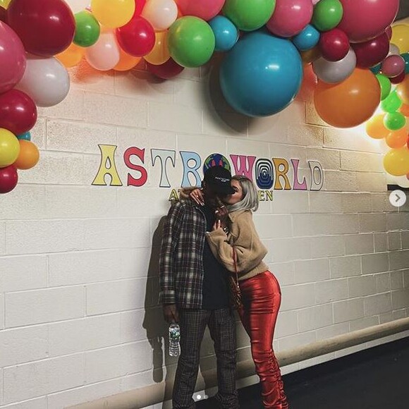 Travis Scott et Kylie Jenner au Madison Square Garden. New York, le 27 novembre 2018.