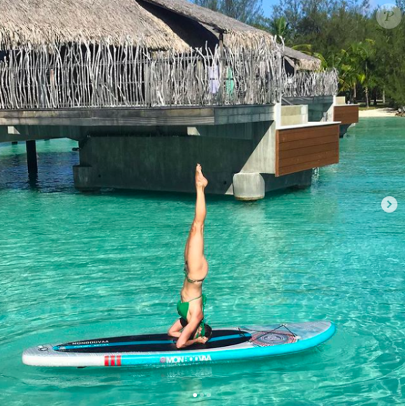 La divine Sylvie Tellier en mode sportive à Bora-Bora le dernier week-end de 2018.