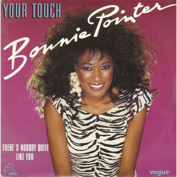 Bonnie Pointer sur la pochette de son single "Your Touch" sorti en 1984