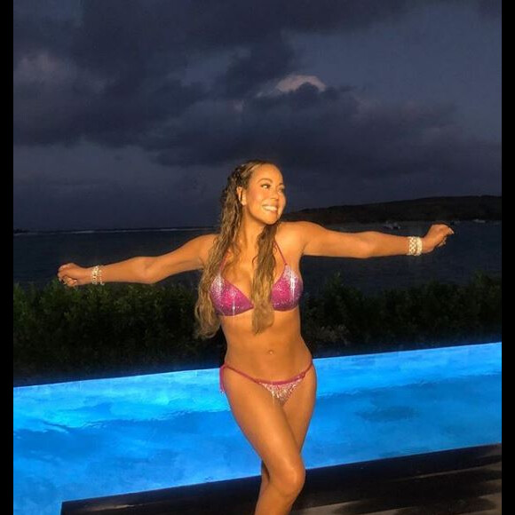 Mariah Carey se la coule douce à Saint-Barthélémy. Janvier 2019.