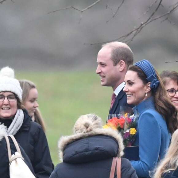 Kate Middleton et le prince William ont retrouvé la reine Elizabeth II pour une messe à Sandringham, le 6 janvier 2019.