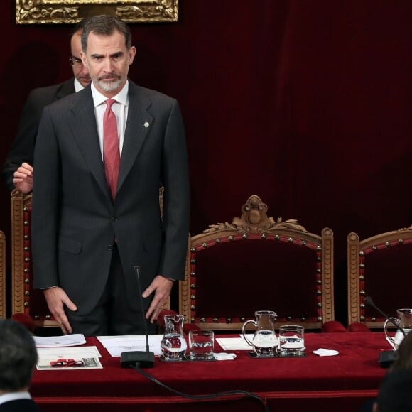 Le roi Felipe VI d'Espagne lors de la cérémonie de la 68ème graduation de carrière judiciaire à Madrid le 8 janvier 2019