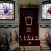 Le roi Felipe VI d'Espagne lors de la cérémonie de la 68ème graduation de carrière judiciaire à Madrid le 8 janvier 2019