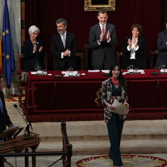 Le roi Felipe VI d'Espagne lors de la cérémonie de la 68ème graduation de carrière judiciaire à Madrid le 8 janvier 2019