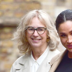 Meghan Markle, duchesse de Sussex, enceinte, visite les locaux de l'association caritative "Smartt Works" à Londres, le 10 janvier 2019.