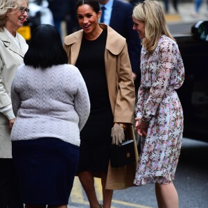 Meghan Markle, duchesse de Sussex, enceinte, visite les locaux de l'association caritative "Smartt Works" à Londres, le 10 janvier 2019.