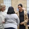 Meghan Markle, duchesse de Sussex, enceinte, visite les locaux de l'association caritative "Smartt Works" à Londres, le 10 janvier 2019.