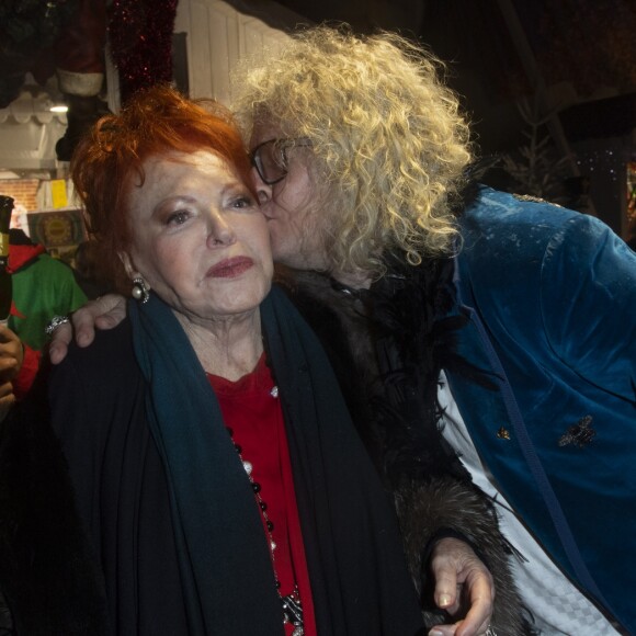 Exclusif - Régine et Pierre-Jean Chalençon - Régine, de son vrai nom Régina Zylberberg fête son 89ème anniversaire au restaurant "La chope des Tuileries" à Paris le 26 décembre 2018. © Pierre Perusseau/Bestimage