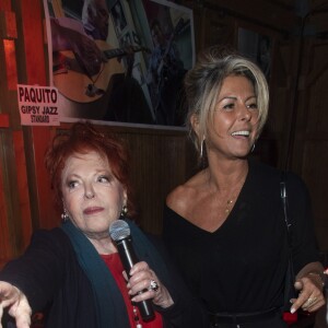 Exclusif - Régine et Caroline Margeridon - Régine, de son vrai nom Régina Zylberberg fête son 89ème anniversaire au restaurant "La chope des Tuileries" à Paris le 26 décembre 2018. © Pierre Perusseau/Bestimage