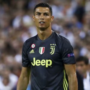 Cristiano Ronaldo lors du match de Champion's League "Valence - Juventus (0-2)" au stade Mestalla à Valence, le 19 septembre 2018.