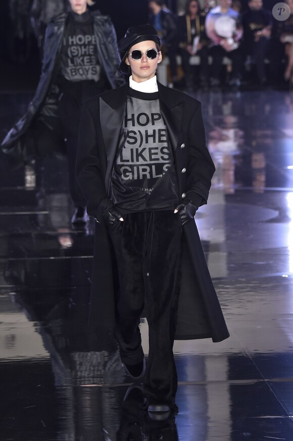 Défilé de mode Balmain collection Automne-Hiver 2019/20 lors de la fashion week Homme à Paris, le 18 janvier 2019