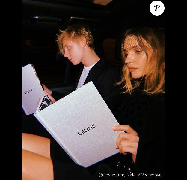 Natalia Vodianova et son fils Lucas assistent au défilé CELINE à Paris. Le 20 janvier 2019.