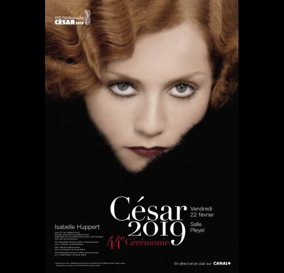 Isabelle Huppert sur l'affiche de la 44e cérémonie des César.