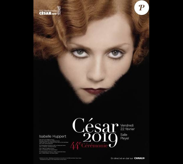 Isabelle Huppert sur l'affiche de la 44e cérémonie des César.