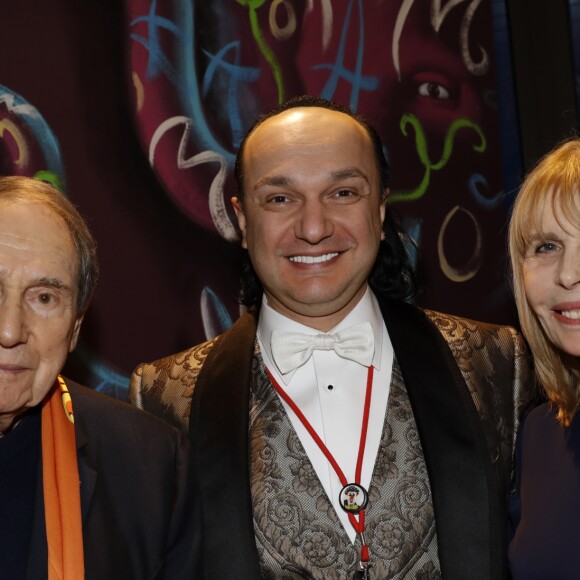 Robert Hossein avec sa femme Candice Patou et Gia Eradze lors du 43ème festival international du cirque de Monte-Carlo sous le chapiteau de Fontvieille à Monaco le 22 janvier 2019. © Claudia Albuquerque/Bestimage