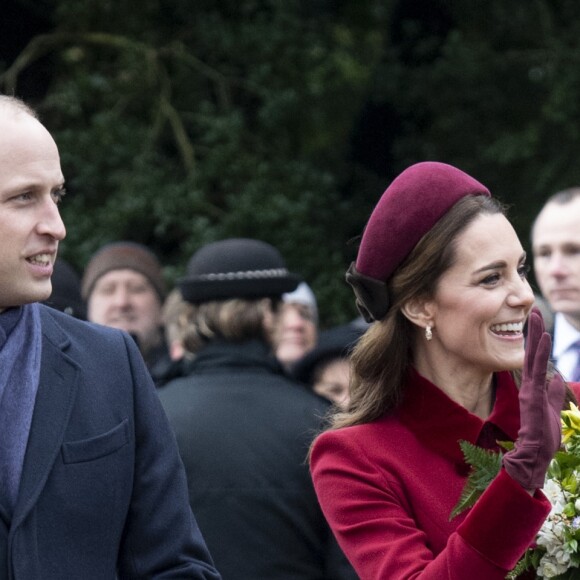 Le prince William, duc de Cambridge, Catherine Kate Middleton, la duchesse de Cambridge - La famille royale britannique se rend à la messe de Noël à l'église Sainte-Marie-Madeleine à Sandringham, le 25 décembre 2018.