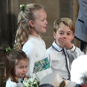 La princesse Charlotte de Cambridge, Savannah Philips, le prince George de Cambridge - Cérémonie de mariage de la princesse Eugenie d'York et Jack Brooksbank en la chapelle Saint-George au château de Windsor le 12 octobre 2018.