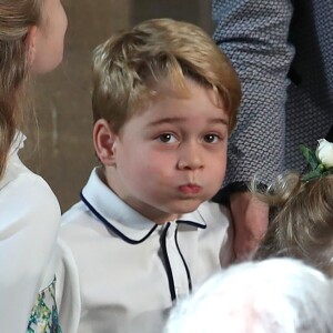 Le prince George de Cambridge - Cérémonie de mariage de la princesse Eugenie d'York et Jack Brooksbank en la chapelle Saint-George au château de Windsor le 12 octobre 2018.