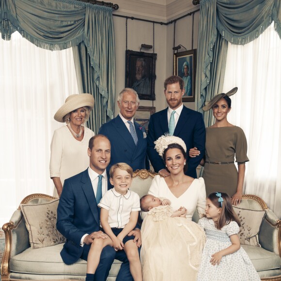 Exclusif - Photo officielle de la famille royale d'Angleterre lors du baptême du prince Louis en la chapelle St James à Londres. Le 9 juillet 2018.