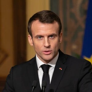 Emmanuel Macron - Conférence de presse du président de la République française et du président de la République égyptienne au palais présidentiel au Caire. Le 28 janvier 2019 © Romuald Meigneux / Pool / Bestimage