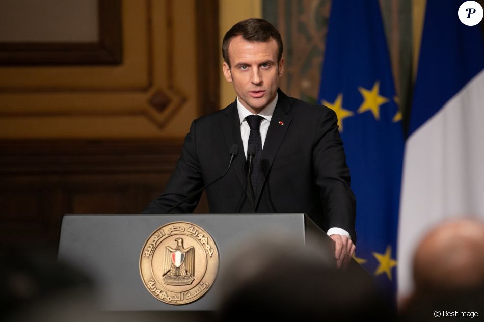 Emmanuel Macron Conference De Presse Du President De La Republique Francaise Et Du President De La Republique Egyptienne Au Palais Presidentiel Au Caire Le 2 Purepeople