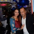 Exclusif - Delphine Wespiser (Miss France 2012) et son compagnon Roger Erhart - Premier anniversaire de la collaboration entre le sculpteur Richard Orlinski et Disneyland Paris, au Disney Store, à Paris, le 4 octobre 2018. © Rachid Bellak/Bestimage