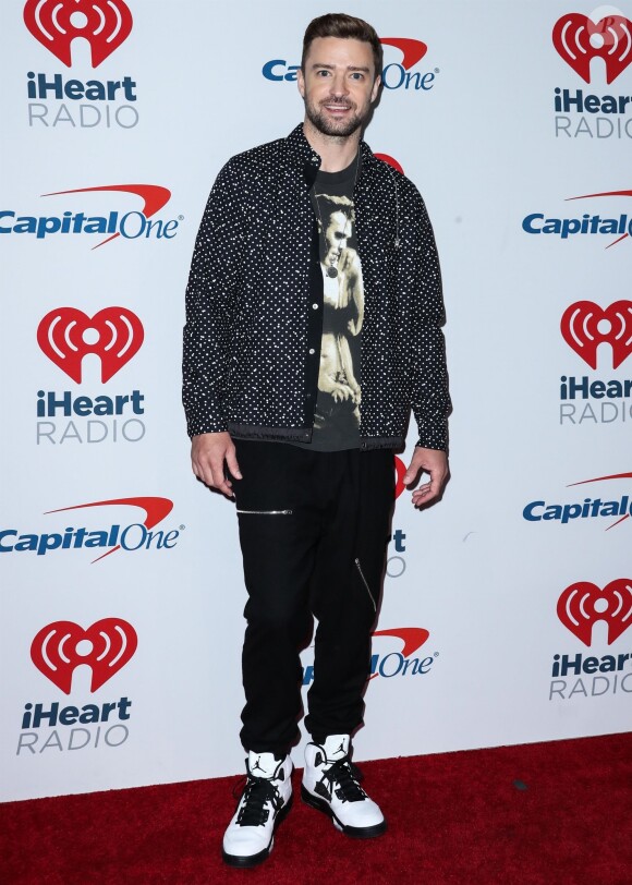 Justin Timberlake au photocall de la soirée "iHeart Radio Music Festival" à la T-Mobile Arena à Las Vegas, le 22 septembre 2018.