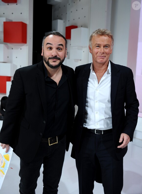François-Xavier Demaison et Franck Dubosc - Enregistrement de l'émission "Vivement Dimanche" présentée par M.Drucker et diffusée le 3 février 2019 sur France 2. Le 21 janvier 2019 © Guillaume Gaffiot / Bestimage