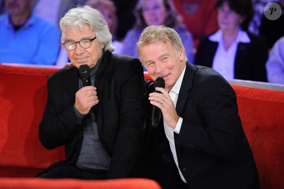 Daniel Guichard et Franck Dubosc - Enregistrement de l'émission "Vivement Dimanche" présentée par M.Drucker et diffusée le 3 février 2019 sur France 2. Le 21 janvier 2019 © Guillaume Gaffiot / Bestimage