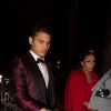 Thiago Silva et sa femme Isabele da Silva à la soirée d'anniversaire "Neymar JR'S: Nuit Rouge" des 27 ans de Neymar Jr. au Pavillon Gabriel à Paris, France, le 4 février 2019.