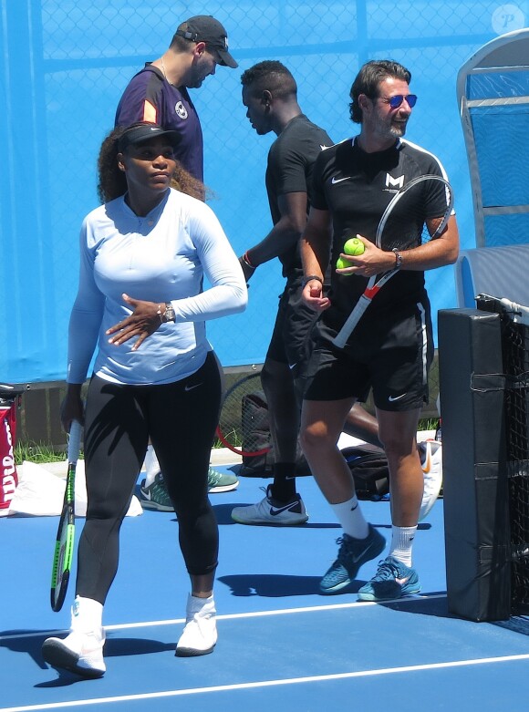 Serena Williams en pleine séance d'entrainement à Perth en Australie le 30 décembre 2018