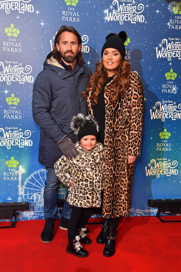 Tamara Ecclestone avec son mari Jay Rutland et leur fille Sophia à la soirée d'ouverture du parc d'attractions "Night of Hyde Park Winter Wonderland" à Londres, le 21 novembre 2018.