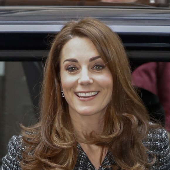 Catherine (Kate) Middleton, duchesse de Cambridge arrive à la conférence de "Mental Health In Education" au centre de conférence Mercers' Hall à Londres, Royaume Uni, le 13 février 2019.