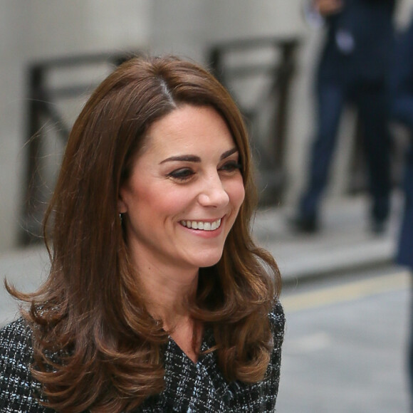 Catherine (Kate) Middleton, duchesse de Cambridge arrive à la conférence de "Mental Health In Education" au centre de conférence Mercers' Hall à Londres, Royaume Uni, le 13 février 2019.