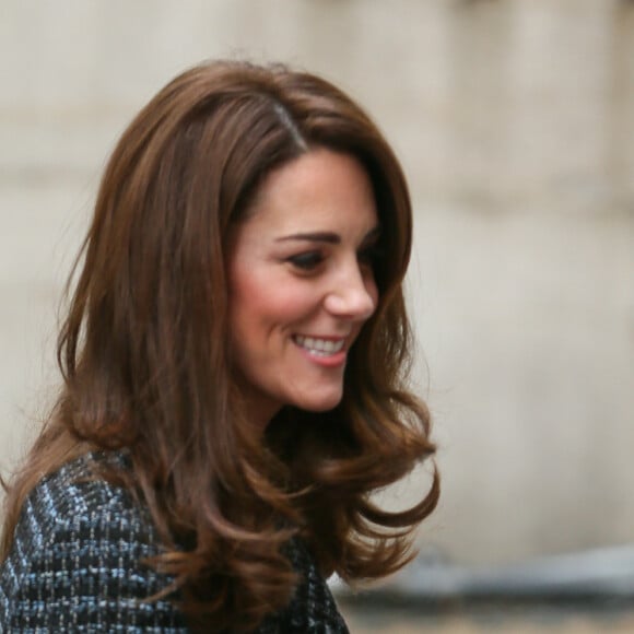 Catherine (Kate) Middleton, duchesse de Cambridge arrive à la conférence de "Mental Health In Education" au centre de conférence Mercers' Hall à Londres, Royaume Uni, le 13 février 2019.