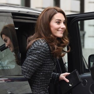 Catherine (Kate) Middleton, duchesse de Cambridge arrive à la conférence de "Mental Health In Education" au centre de conférence Mercers' Hall à Londres, Royaume Uni, le 13 février 2019.