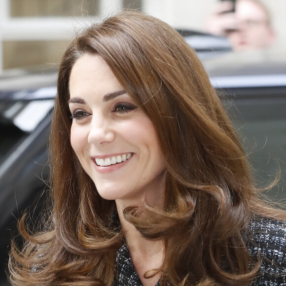 Catherine (Kate) Middleton, duchesse de Cambridge arrive à la conférence de "Mental Health In Education" au centre de conférence Mercers' Hall à Londres, Royaume Uni, le 13 février 2019.