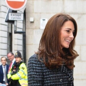 Catherine (Kate) Middleton, duchesse de Cambridge arrive à la conférence de "Mental Health In Education" au centre de conférence Mercers' Hall à Londres, Royaume Uni, le 13 février 2019.