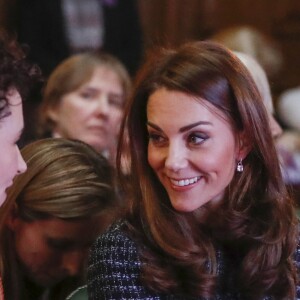 Catherine (Kate) Middleton, duchesse de Cambridge pendant la conférence de "Mental Health In Education" au centre de conférence Mercers' Hall à Londres, Royaume Uni, le 13 février 2019.