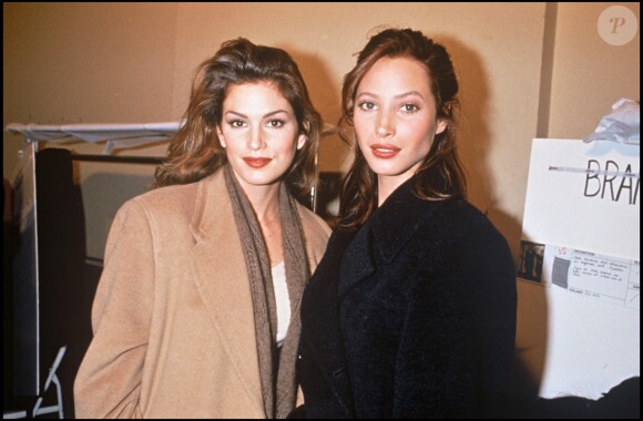 Cindy Crawford et Christy Turlington à Paris. Janvier 1993.
