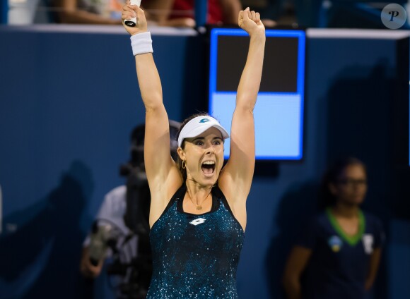 Alizé Cornet a battu J.Ostapenko, (1-6, 7-5, 6-0), au 1er tour du tournoi de Cincinnati, Ohio, Etats-Unis, le 13 août 2018.