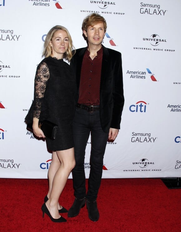 Le chanteur Beck et sa femme Marissa Ribisi - 57ème soirée annuelle des Grammy Awards au Staples Center à Los Angeles, le 8 février 2015.