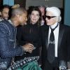 Pharrell Williams, La princesse Caroline de Hanovre et Karl Lagerfeld - Deuxième défilé Chanel "Métiers d'Art" au Ritz à Paris, France, le 6 décembre 2016. © Olivier Borde/Bestimage