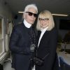 Exclusif - Karl Lagerfeld et Mireille Darc à Paris, le 17 juin 2014.