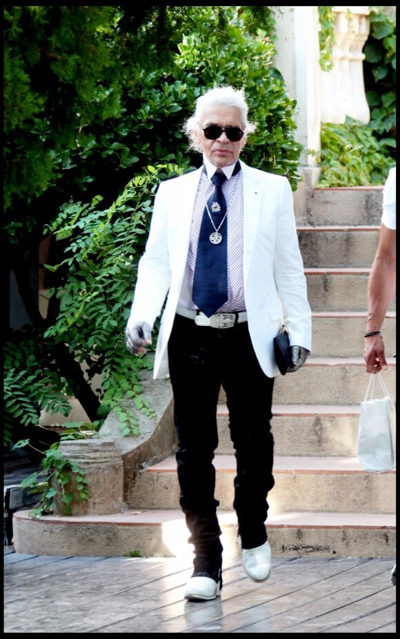 Karl Lagerfeld à Saint-Tropez. Août 2010.