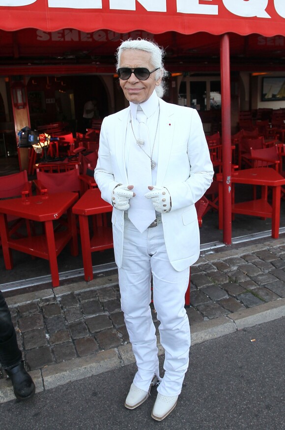 Karl Lagerfeld à Saint-Tropez. Août 2011.