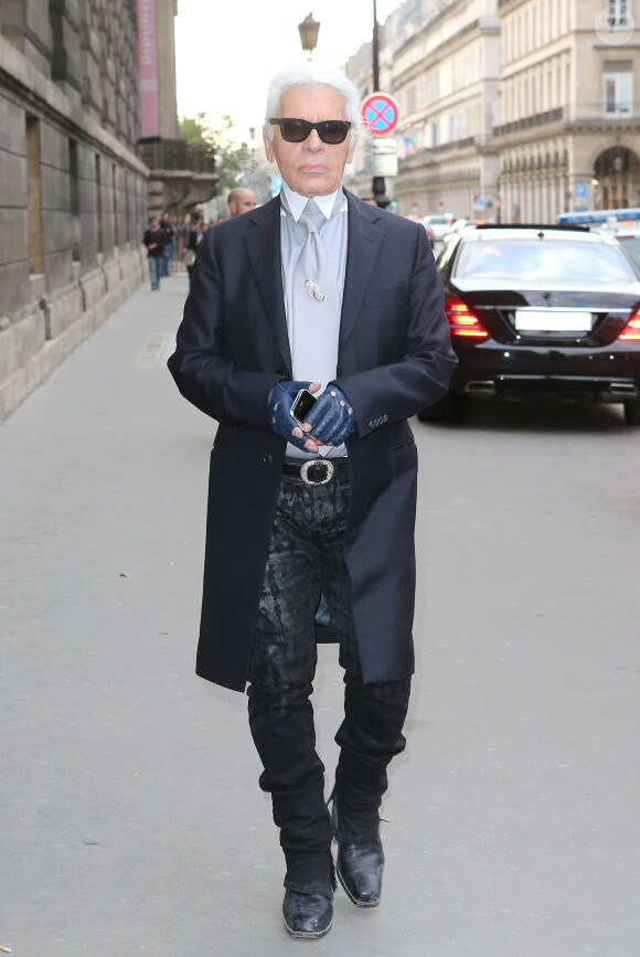 Karl Lagerfeld à Paris. Septembre 2012.