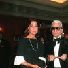La princesse Caroline de Hanovre (Caroline de Monaco) et Karl Lagerfeld en mai 1996 à l'Opéra à Monaco.